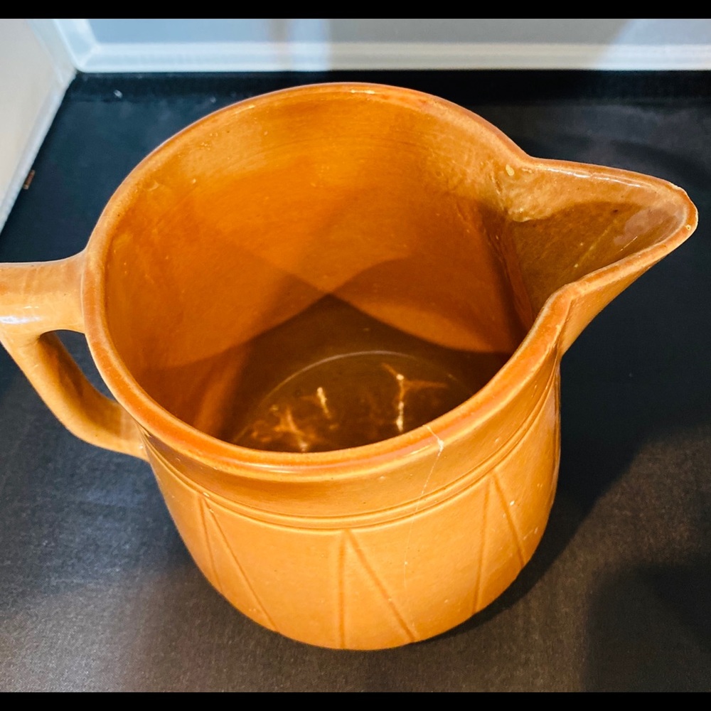 Vintage Orange Ceramic Pitcher - Picture 4 of 10